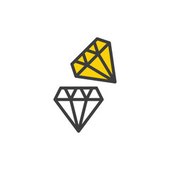 Diamond icon design with white background stock illustration