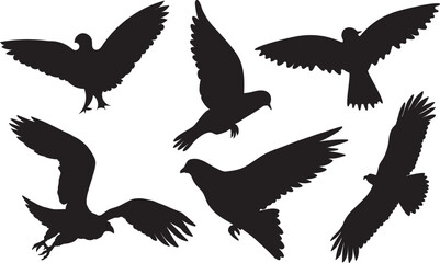 Bird silhouette Bundle,bird vector bundle,Flying Birds Silhouettes vector