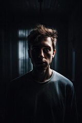 Surreal and haunting portrait of a person facing their inner demons