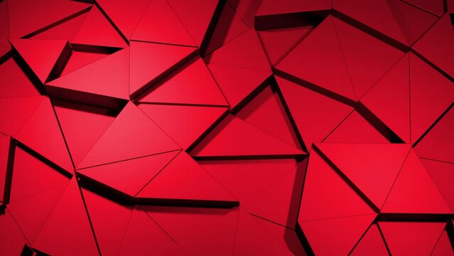 Yellow and red background. Design. Triangular parts of a small broken background made in computer graphics.