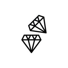 Diamond icon design with white background stock illustration