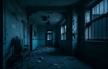 building, old, abandoned, interior, light, corridor, room, dark, house, dirty, ancient, shadow, aged, terror, creepy, psychiatric, hospital, asylum