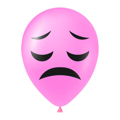 Halloween pink balloon illustration with scary and funny face