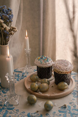 Orthodox easter cakes and eggs