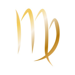 Virgo golden zodiac sign icon
