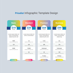 Business pricing comparison boxes corporate minimal table template