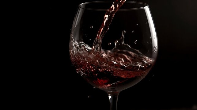 Red wine being poured into glass, Generative AI