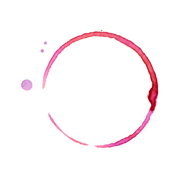 Watercolor circle of splashes on white background