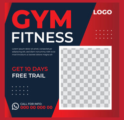 gym and fitness social media web banners, abstract template post for ads