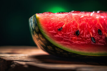 Juicy Watermelon Slice, Fresh Summer Fruit, Vibrant Red Close-up