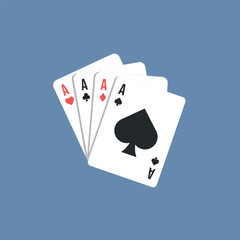 Vector illustration of poker game icon, casino, casino chips, poker chips, card game.