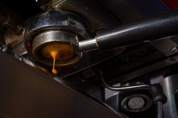 coffee maker machine making espresso and cappuccino