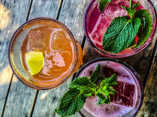 Homemade Lemonade on a wooden Table