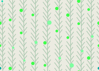 Abstract art nature seamless background vector illustration. Modern shapes art for wallpaper web backdrop, Story board. Fabric material design Seamless. Green stem and leaves. Colourful design.