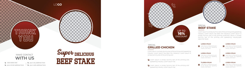 Special Delicious Food Menu Bifold Brochure Creative Design, 4 Page Brochure Flyer Design Template Design Suitable for Restaurant Business