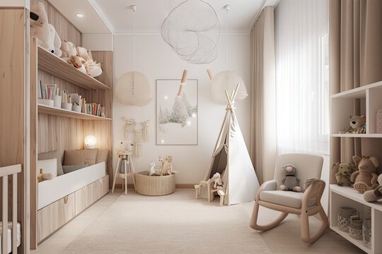 baby room, filled with cozy and warm decor, perfect for your little one, created with generative ai