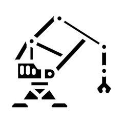 unloading steel production glyph icon vector illustration