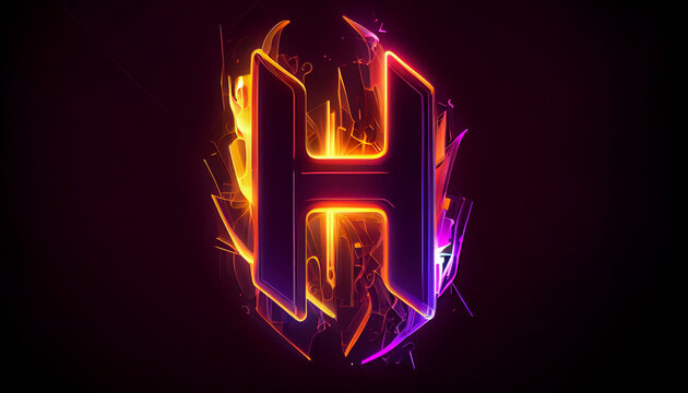Beautiful abstract futuristic letter H logo Ai generated image