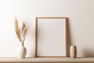 Fototapeta na wymiar close up mock up frame in modern home interior background