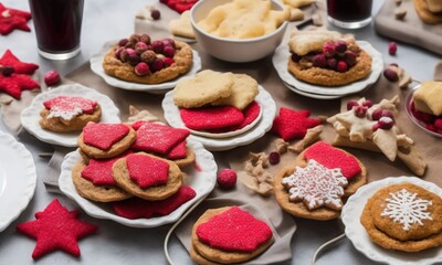 Obraz na płótnie Canvas christmas cookies and berries