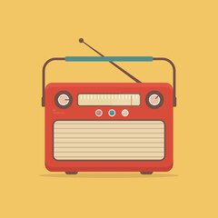 Retro portable radio vector illustration