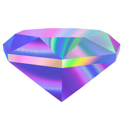 Colorful Ruby diamond placed on transparent background. PNG format .3D render	