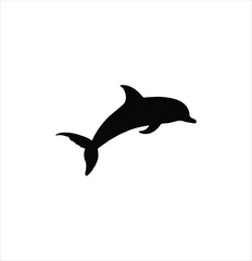 One dolphin silhouette vector art work.