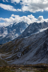 Mountain scenic road Stelvio Pass in Alps