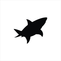 Obraz premium One shark silhouette vector art