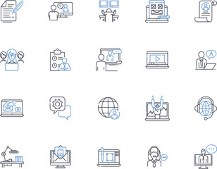 Handling line icons collection. Grip, Hold, Lift, Maneuver, Carry, Secure, Transfer vector and linear illustration. Transport,Shift,Adjust outline signs set