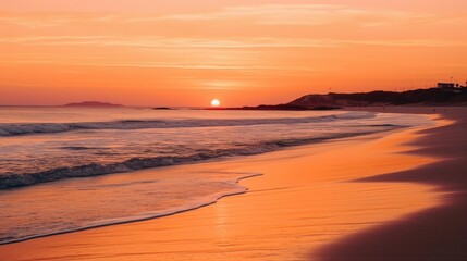 Obraz premium Sunrise over beach, ai generated, Generative AI
