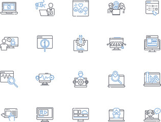 Coalition line icons collection. Alliance, Unity, Collaboration, Partnership, Coalition, Formidable, Robust vector and linear illustration. Solidarity,Rallied,Conglomerate outline signs set