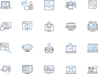 Fototapeta premium Coalition line icons collection. Alliance, Unity, Collaboration, Partnership, Coalition, Formidable, Robust vector and linear illustration. Solidarity,Rallied,Conglomerate outline signs set