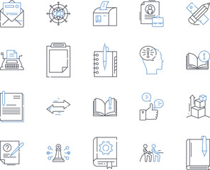 Data analysis line icons collection. Analytics, Visualization, Predictive, Statistics, Algorithms, Insights, Machine learning vector and linear illustration. Clustering,Modeling,Regression outline