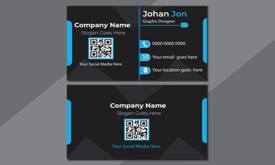 Modern Name card Design. Creative business card template. Set of modern business card print templates. Personal visiting card with company logo. Vector illustration. Stationery design. 