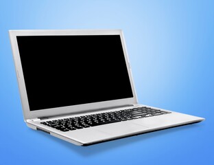 Modern new laptop computer on desk