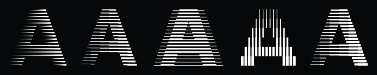 Letter A Logo Collection with Abstract Line Pattern