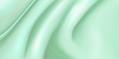 Obraz premium Background of light green fabric with several folds