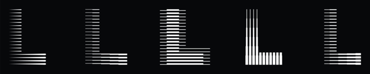 Letter L Logo Collection with Abstract Line Pattern