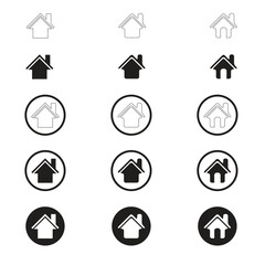 Simple Set of Home Icon. Home Icon without door. Home Icon with door. Home Icon with circle.