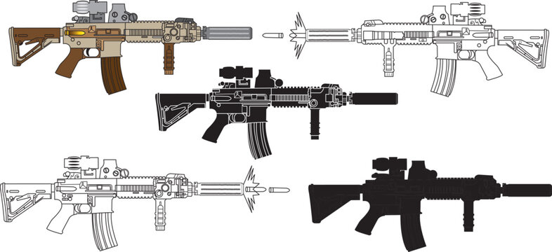 m4 carbine icon. weapon and army symbol. isolated vector image for military concepts, infographics and web design