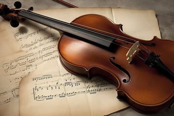 illustration, vintage viola, generative ai