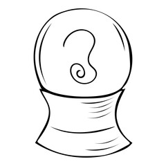 Vector illustration of a magical witch ball for predicting the future with a haze inside.