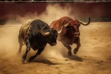 Tuinposter image,traditional bullfight in spain,generative ai © Jorge Ferreiro
