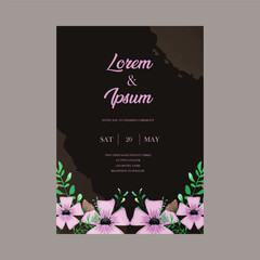 Flower wedding invitation card template background