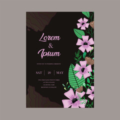 Flower wedding invitation card template design