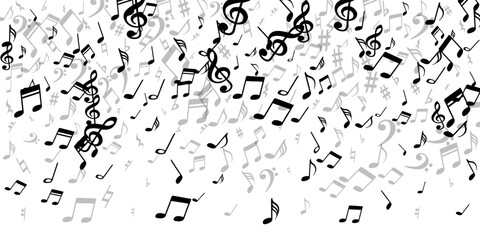 Musical note icons vector pattern. Melody