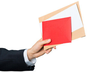 Businessperson Giving Envelopes