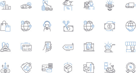 Operating profit line icons collection. Revenue, Expenses, Profitability, Earnings, Income, Budgeting, Accounting vector and linear illustration. Analysis,Margins,Forecasting outline signs set
