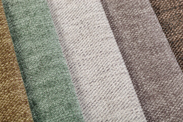 Different samples of textured fabric